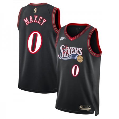 Camiseta Hombre NBA Philadelphia 76ers Tyrese Maxey 2025-26 Nike Classic Edition Negro Swingman